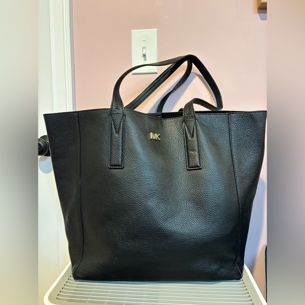 Michael Kors Black Leather Tote Bag